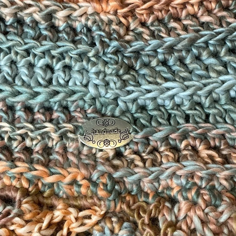Handcrafted Crochet Cowl Neck Scarf With Fringe New Handmade by Seller Knit